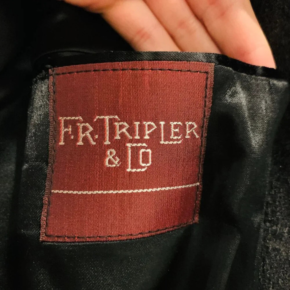 Vintage F.R. Tripler & Co. Signature Gray Charcoal 100% Cashmere Overcoat Coat - Picture 7 of 16
